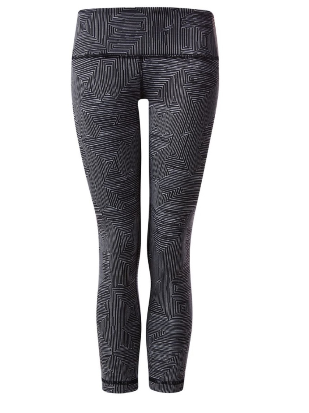 lululemon athletica Wunder Under Crop III - Black & White Maze Jacquard